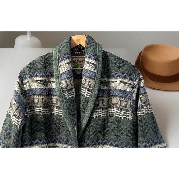Women's Vintage Woolrich Blanket Jacket Coat Southwest Med Wool Blend Clean USA - Picture 2 of 13